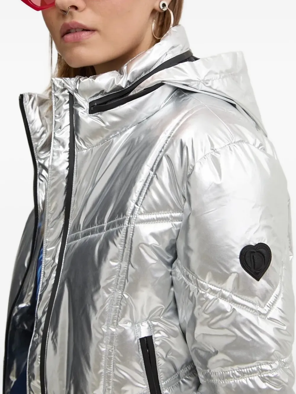Desigual Gewatteerd metallic donsjack Grijs
