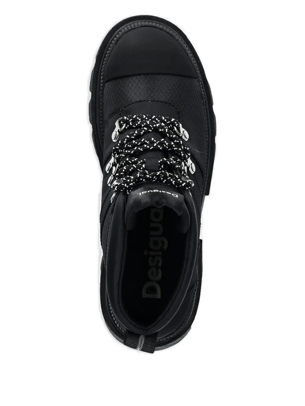 Desigual lace-up chunky sole track boots Black