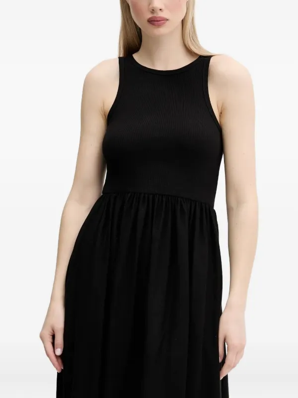 Desigual Ribbed Eyelet Midi Dress | Black | FARFETCH