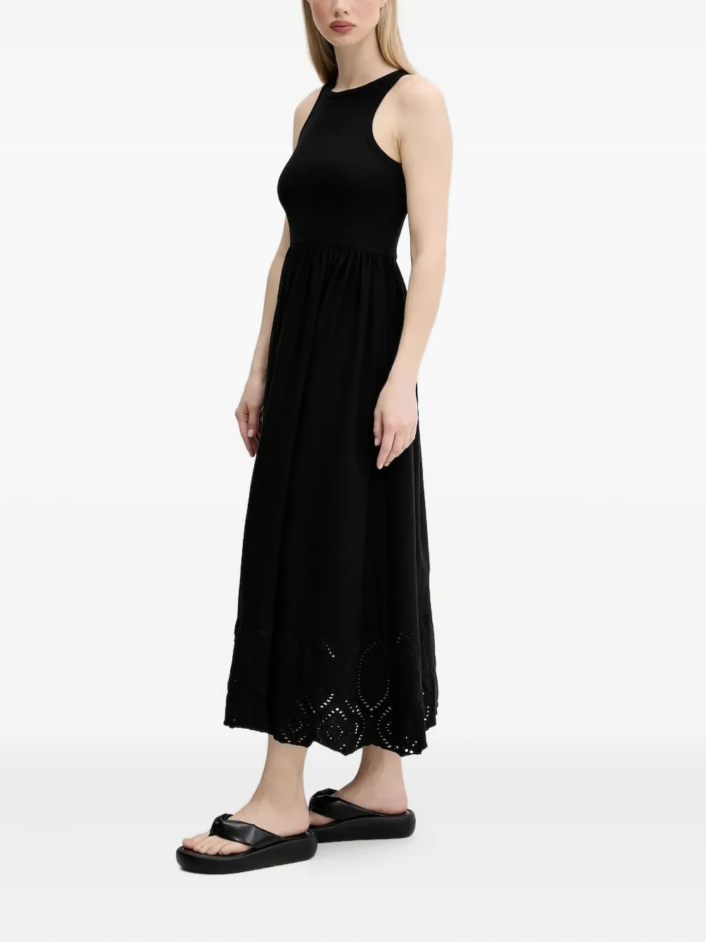 Desigual Geribbelde midi-jurk - Zwart