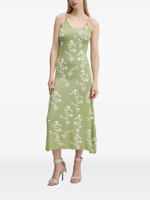 Desigual floral-print open-back Midi Dress | Green | FARFETCH