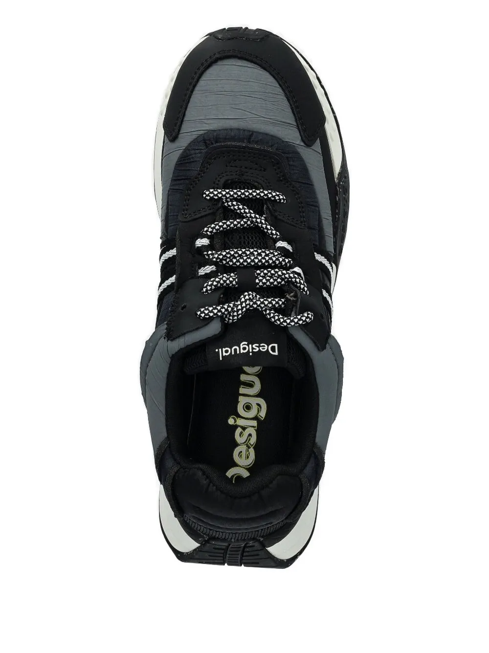 Desigual panelled lace-up sneakers Black