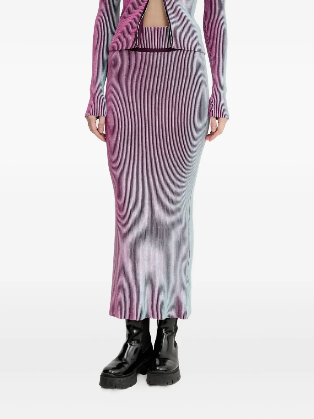 Desigual ribbed midi skirt Roze