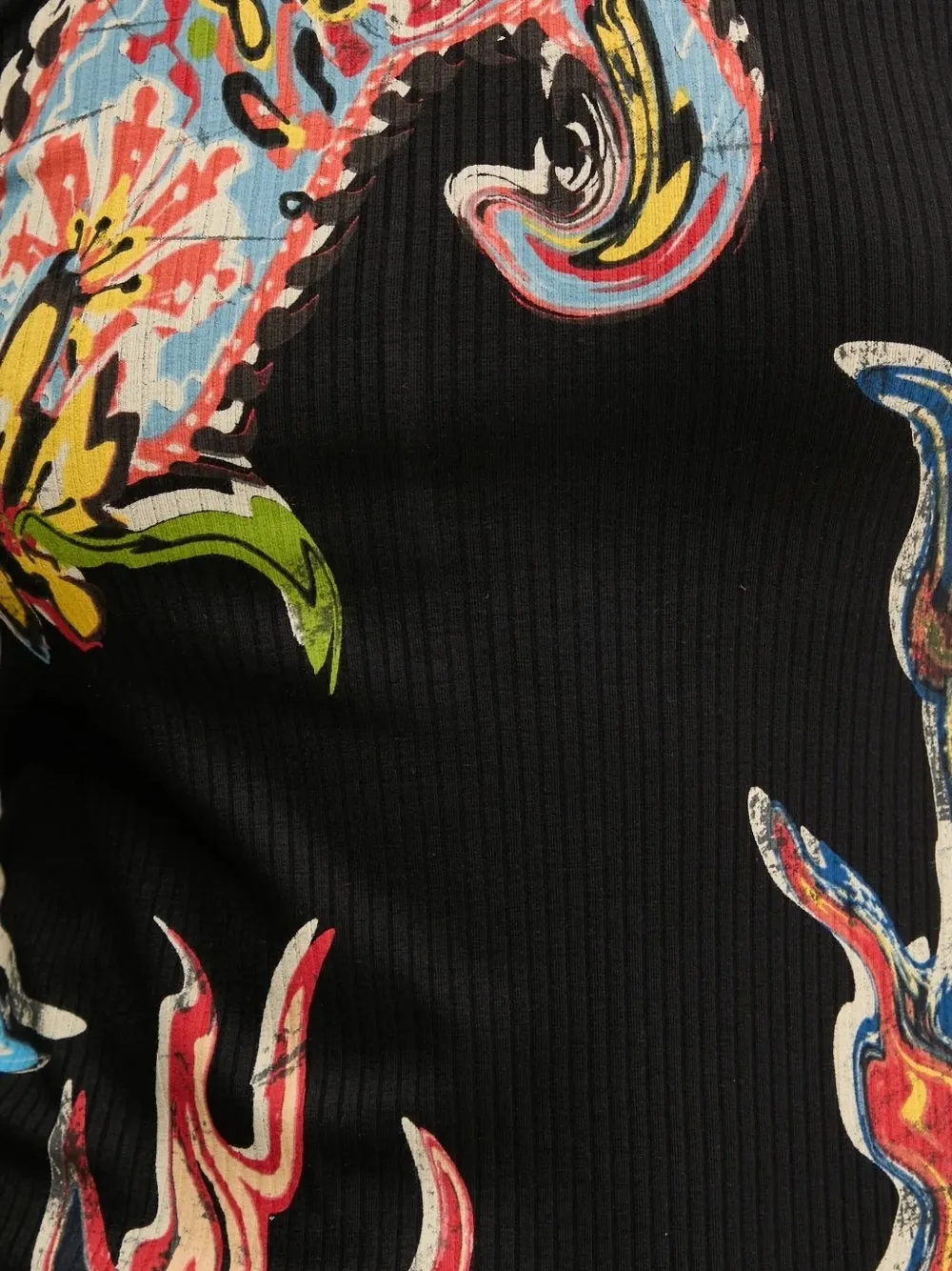 Desigual Geribbelde midi-jurk Zwart