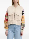 Desigual patchwork-sleeve bomber jacket - Neutrals