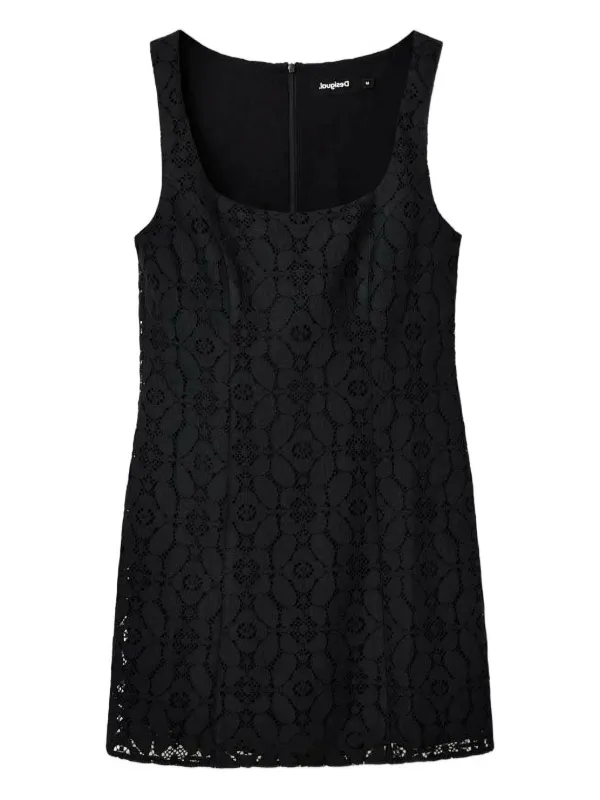 Desigual Floral-lace Mini Dress - Black Desigual Floral-lace Mini Dress - Black