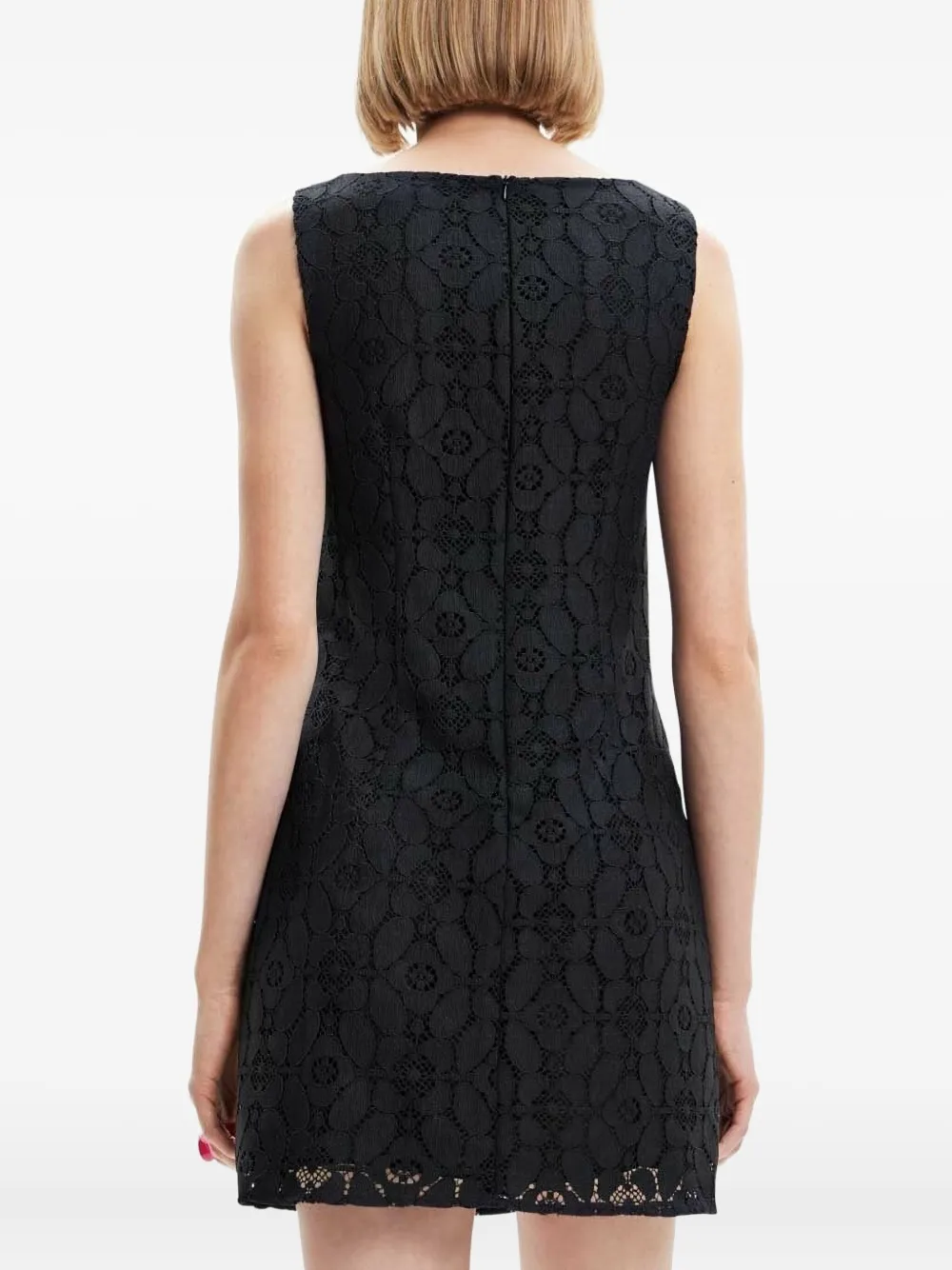 Desigual Mini-jurk met bloemenkant Zwart