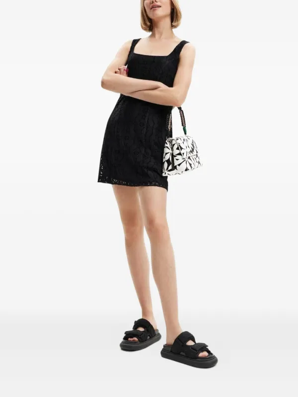 Desigual Floral-lace Mini Dress - Black