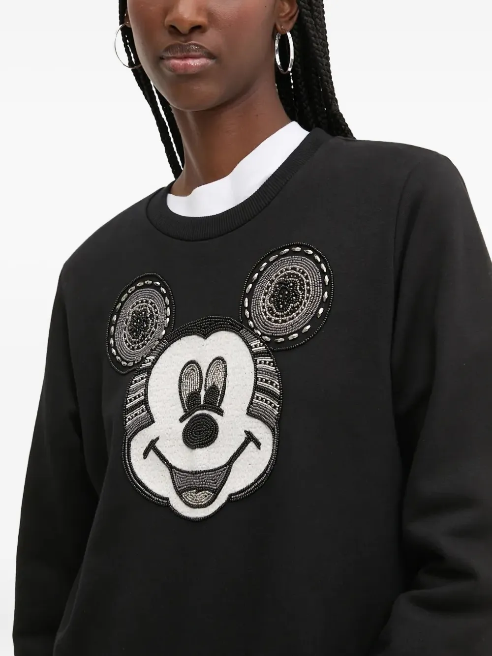 Desigual Sweater met kralen Zwart