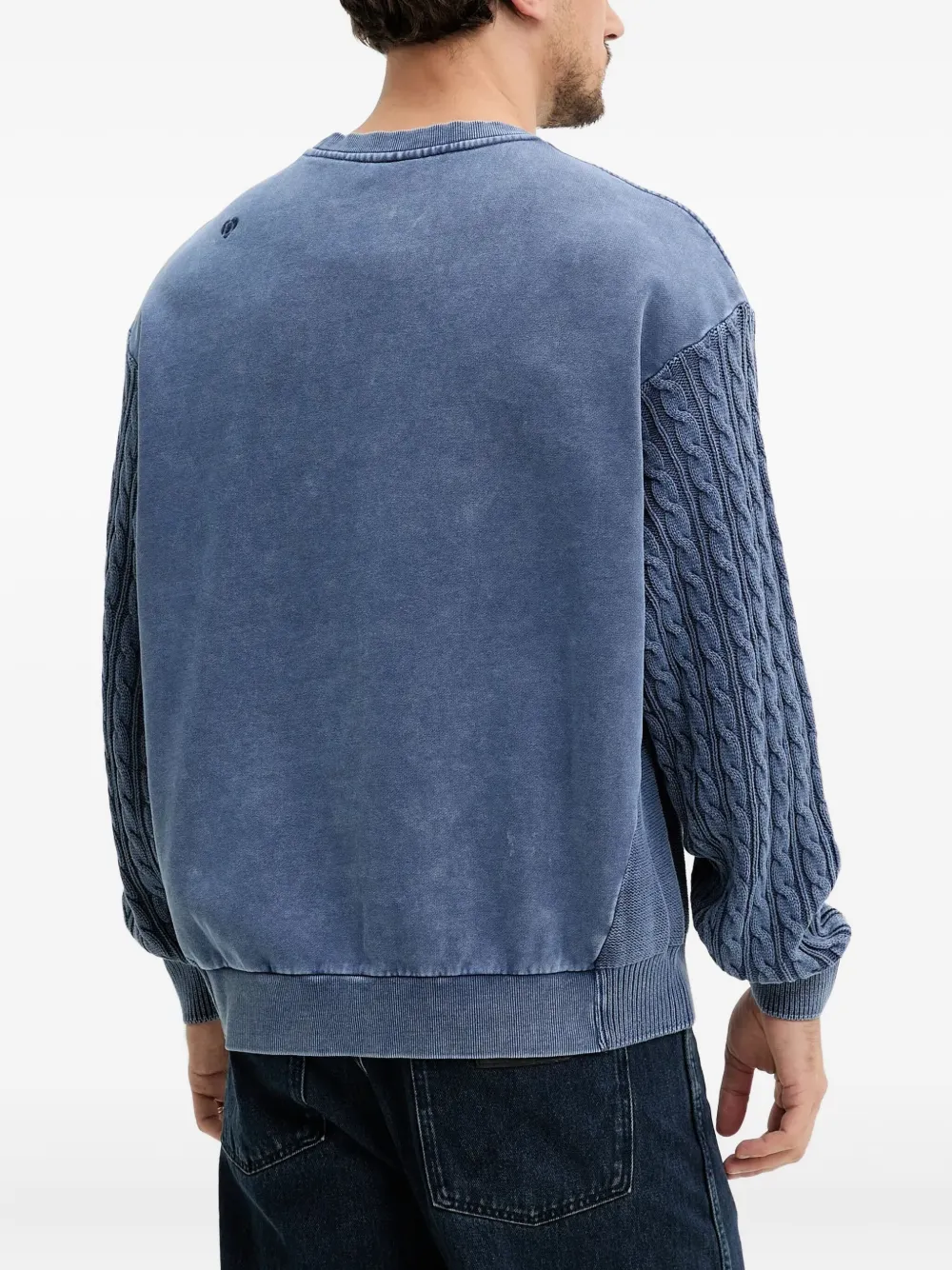 Desigual Kabelgebreide trui met vlakken Blauw