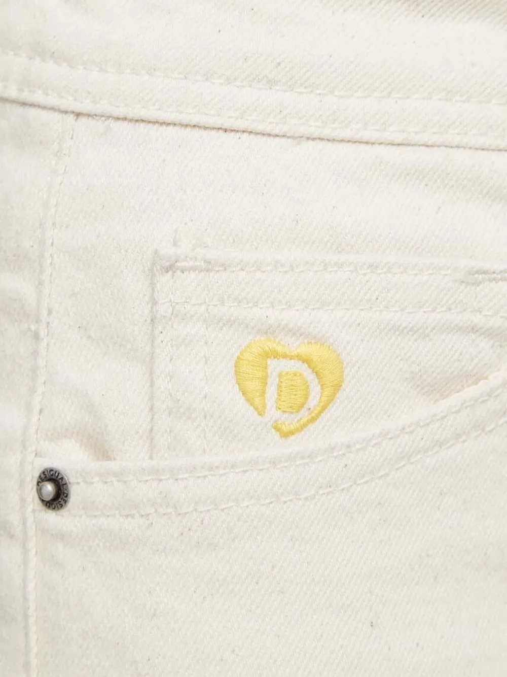 Desigual Embroidered-logo Jeans In Neutral