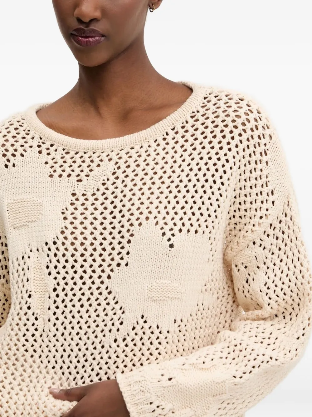 Desigual Abstract-pattern Sweater In Neutral