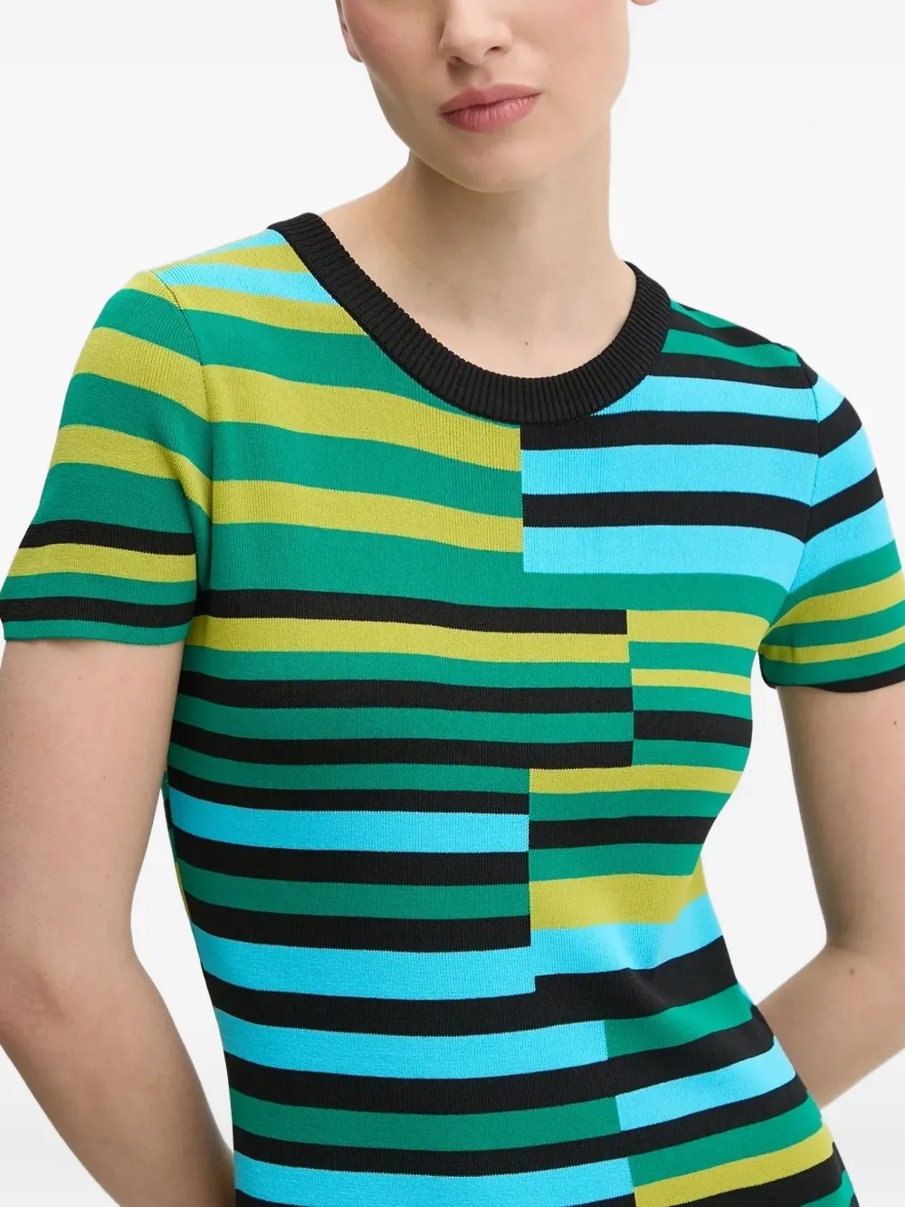 Desigual Disconnected Stripe Knit Dress In Multi