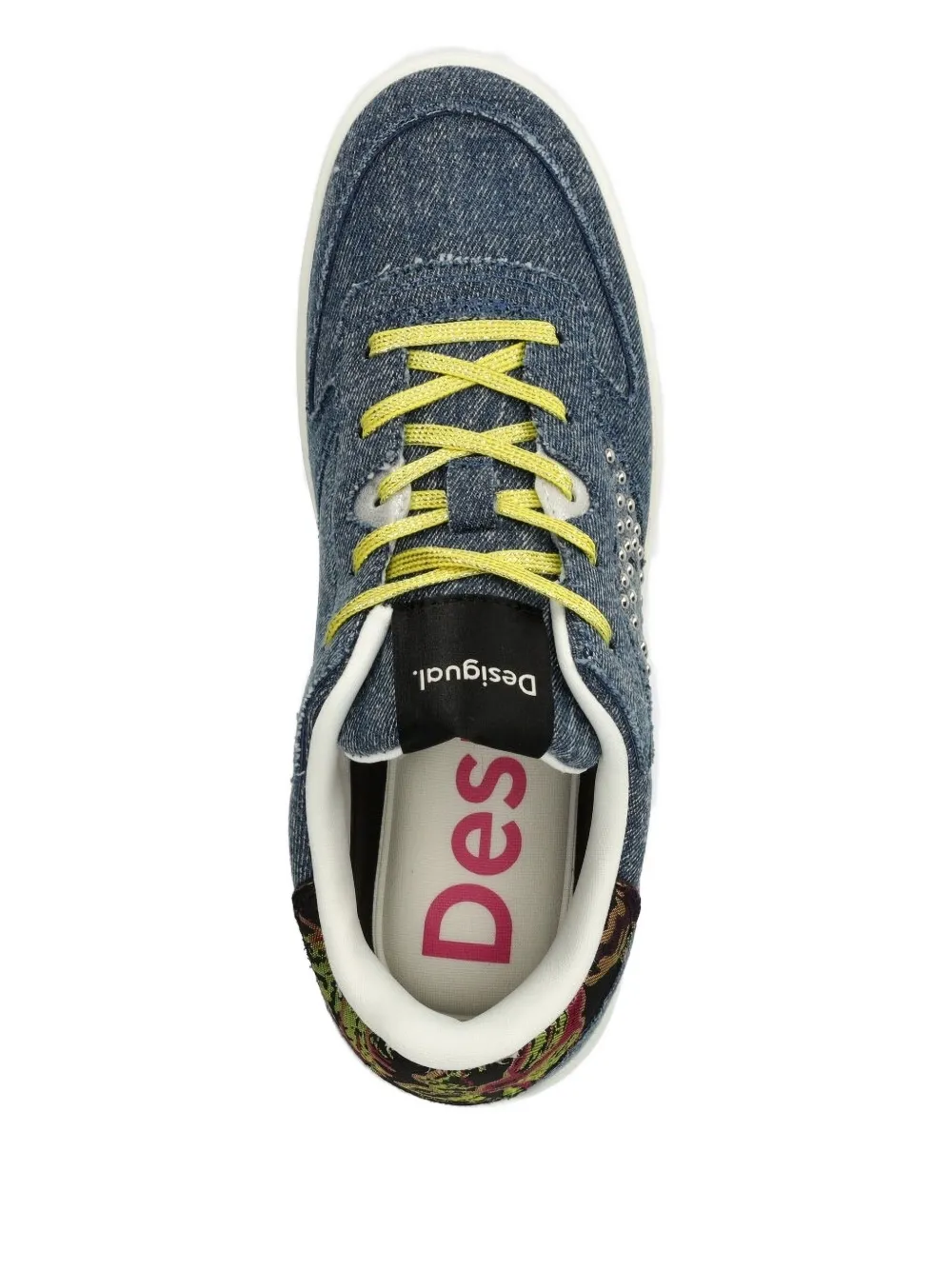 Desigual Denim sneakers met studs Blauw