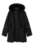 Desigual embellished fur-trimmed parka - Black