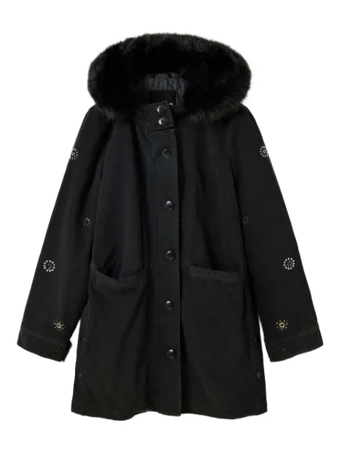 Desigual embellished fur-trimmed parka
