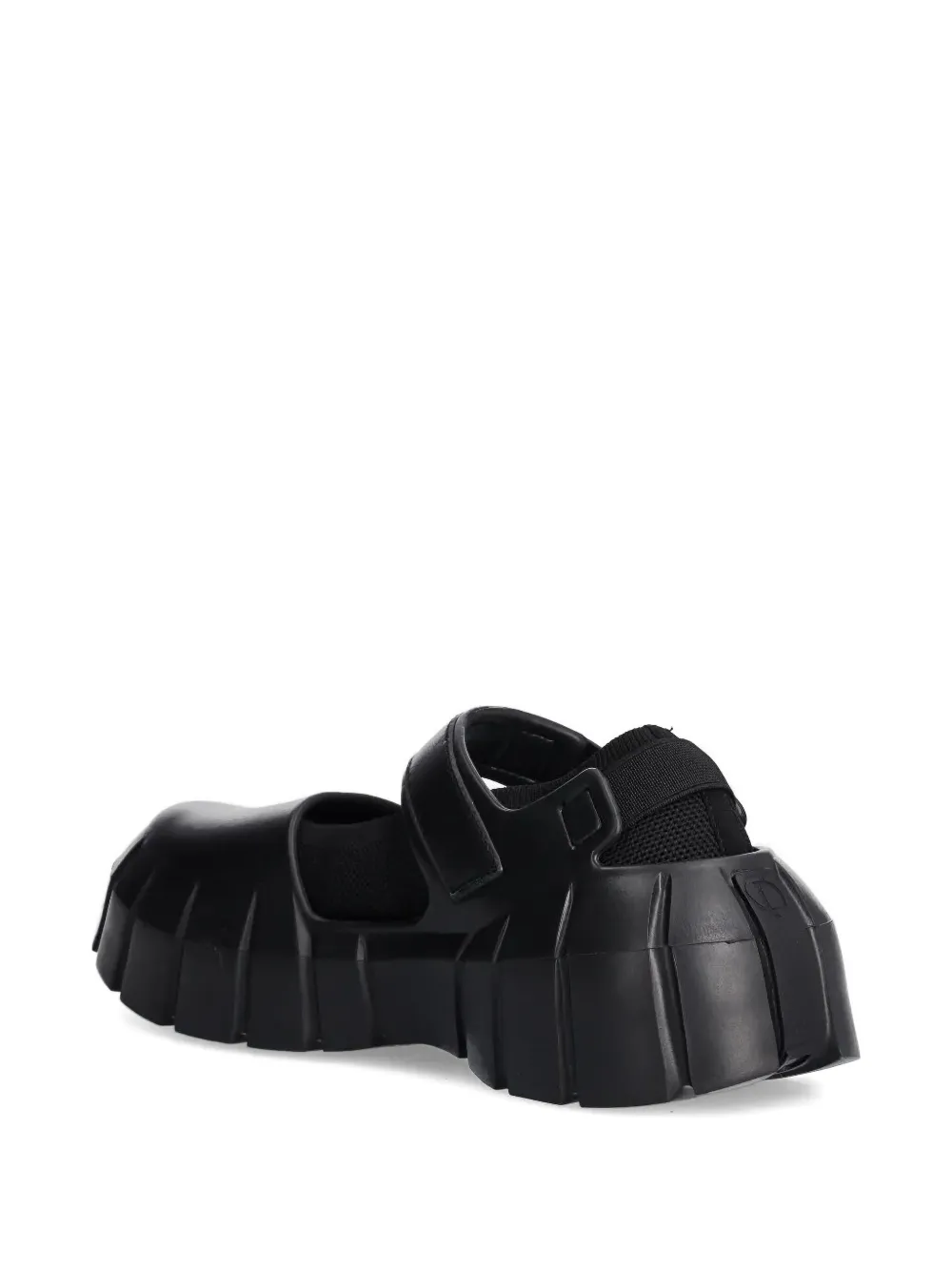 Desigual Buckle-strap Chunky Sole Ballet Flats In Black