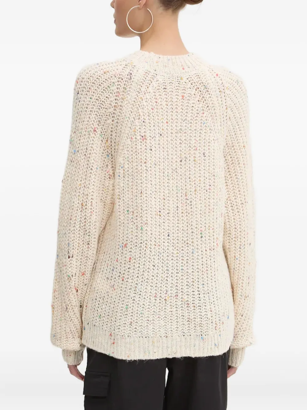 Desigual Confetti Ribbed Sweater In Neutral