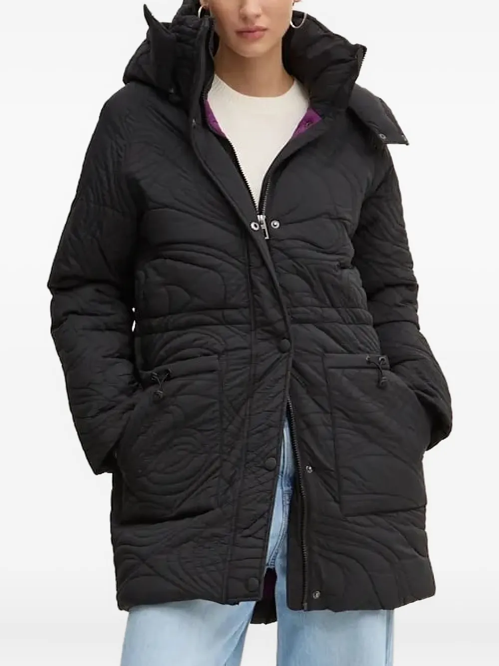 Desigual quilted-pattern padded jacket | Black | Image 1