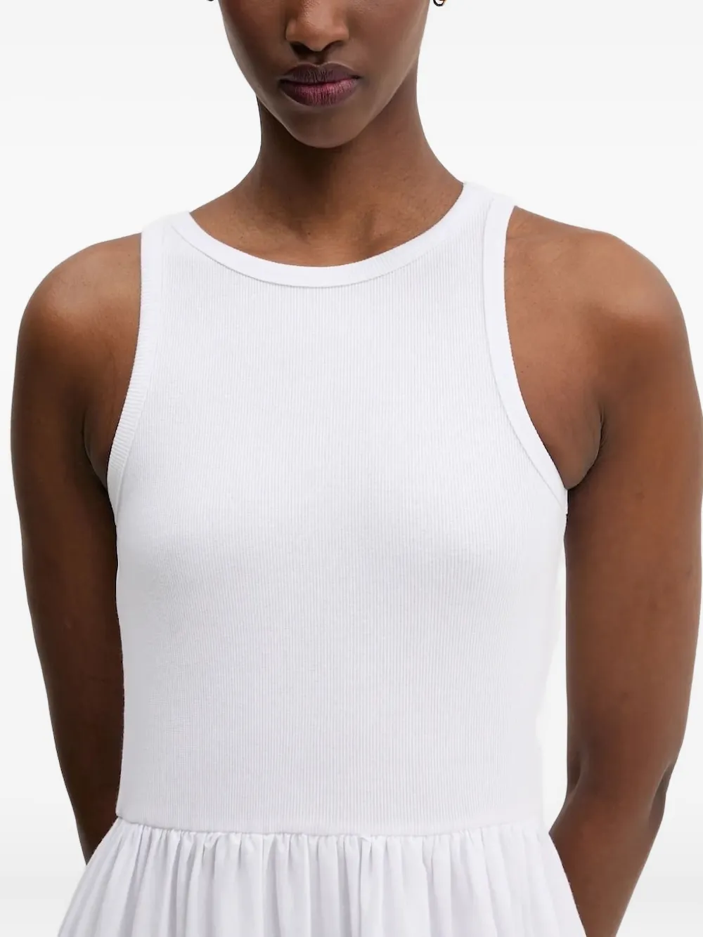Desigual Geribbelde midi-jurk met ringlets Wit