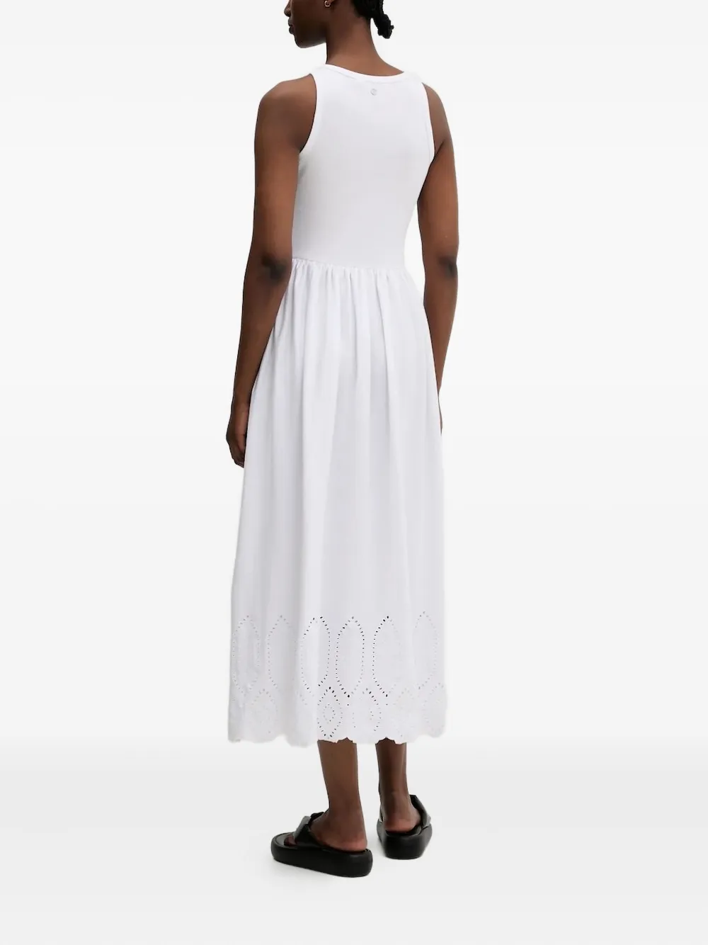 Desigual Geribbelde midi-jurk met ringlets - Wit