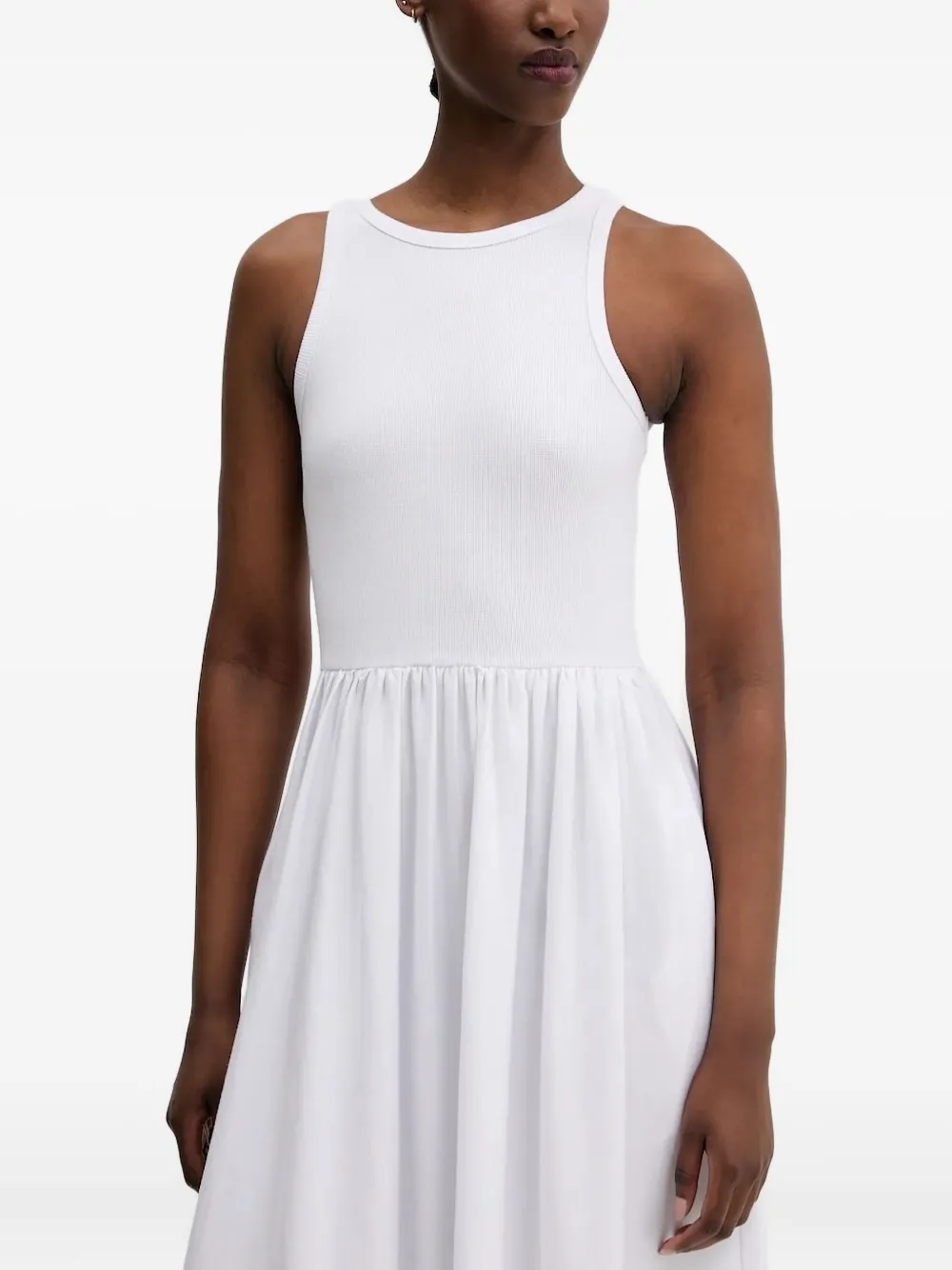 Desigual Geribbelde midi-jurk met ringlets Wit