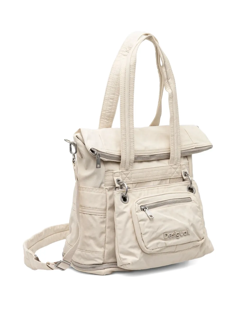 Desigual logo-lettering backpack - Beige