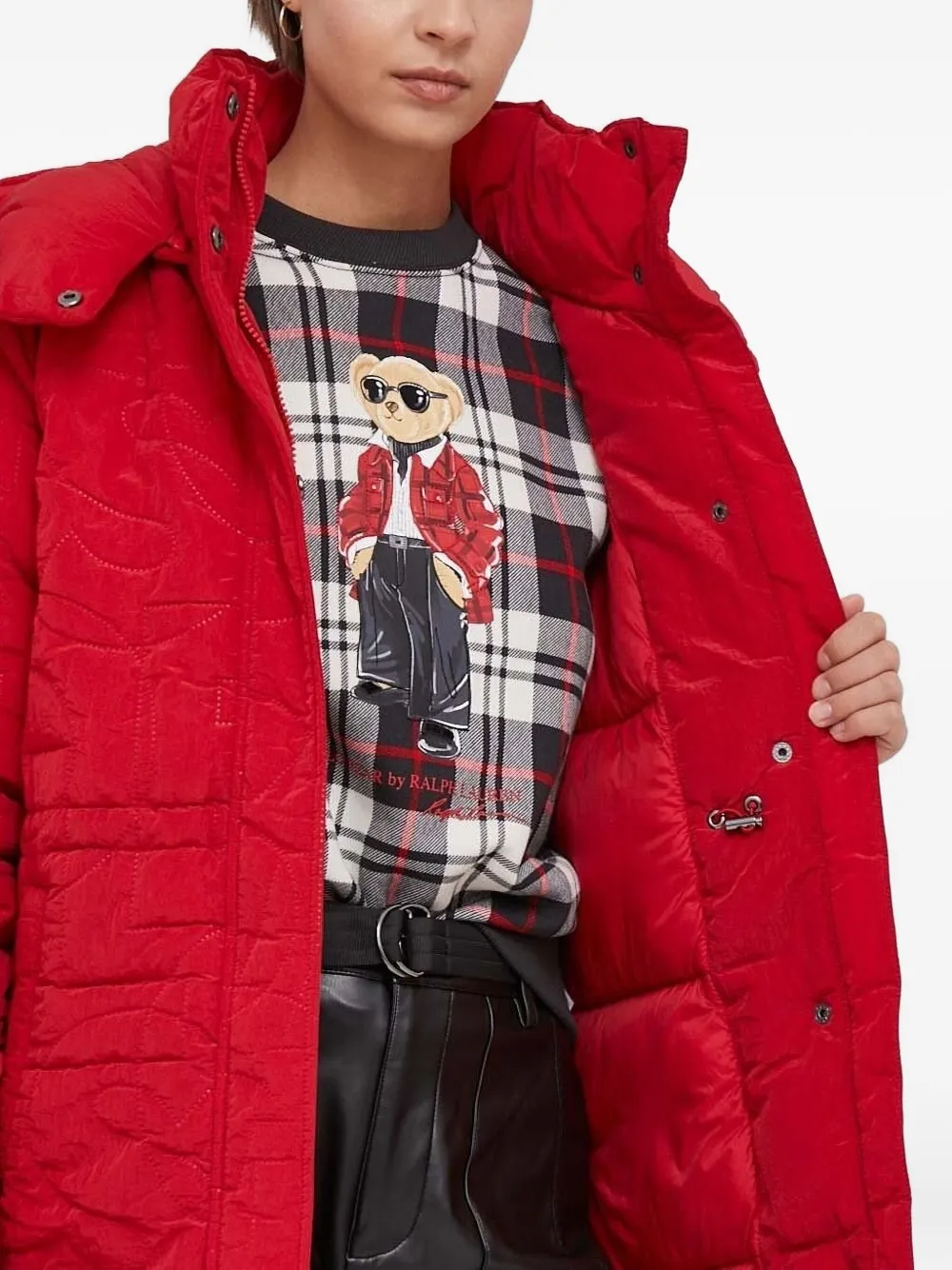 Desigual Tulip gewatteerd jack met capuchon Rood