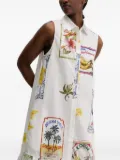 Desigual sleeveless ruffled shirt dress - White
