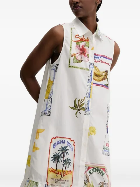 Desigual sleeveless ruffled shirt dress