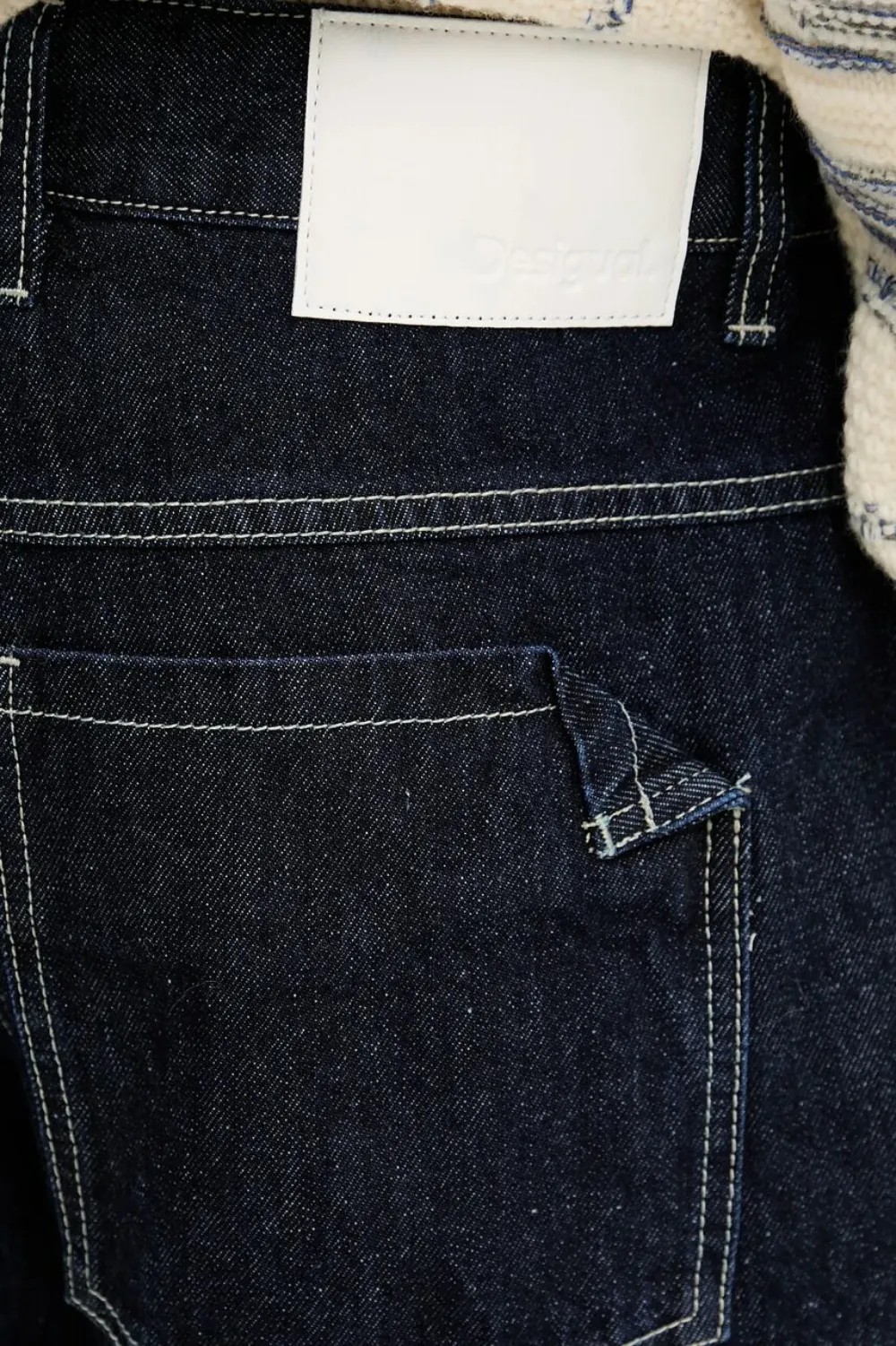 Desigual Jeans met contrasterende stiksels Blauw