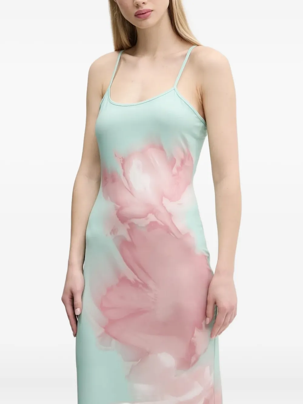 Desigual floral-print midi dress Groen