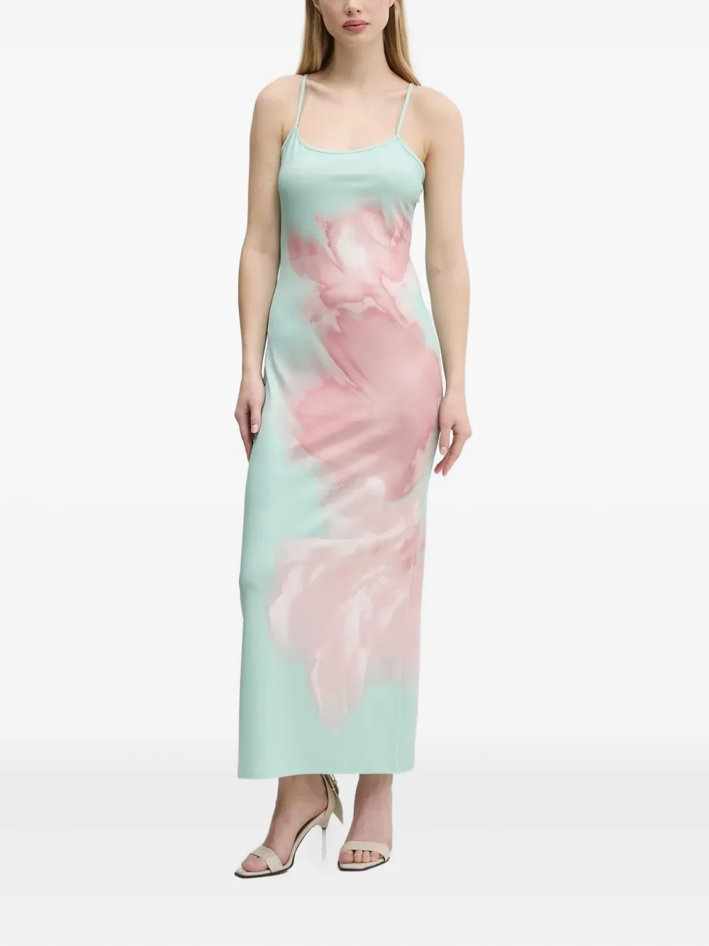 Desigual Floral-print Midi Dress In Green