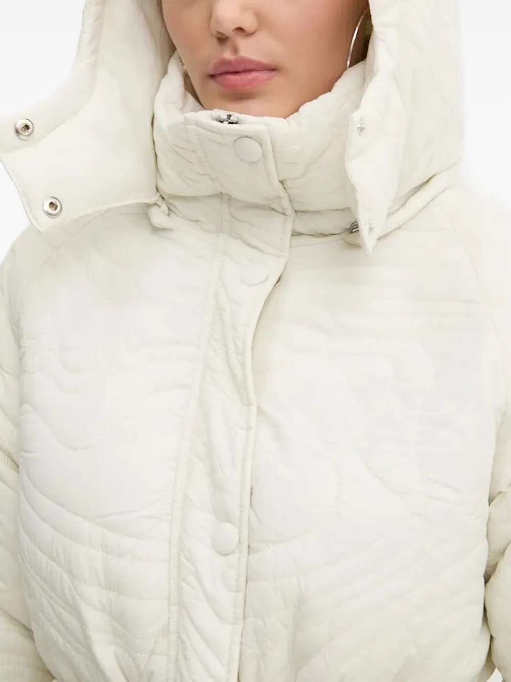 Desigual quilted hooded jacket Wit