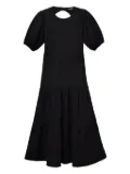 Desigual puff-sleeve open-back midi dress - Black