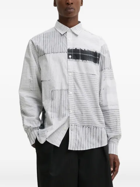 Desigual pinstriped patchwork shirt