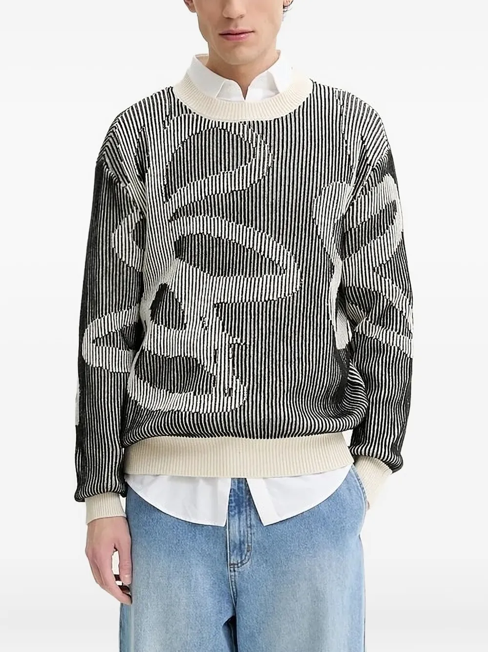 Desigual ribbed-knit sweater Zwart
