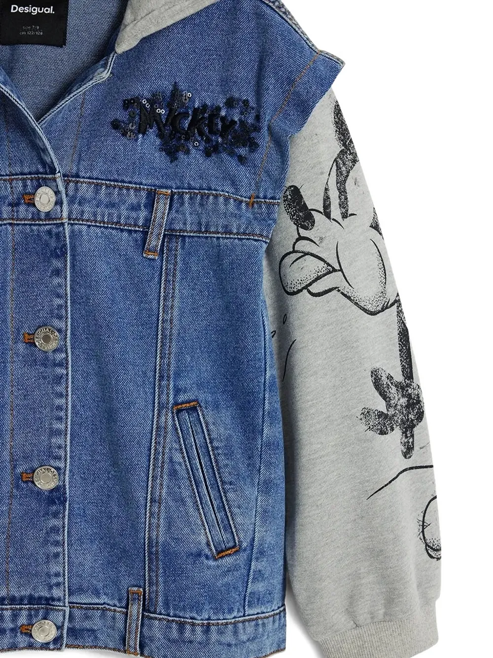 Desigual x Disney jack met capuchon en Mickey Mouse-print Blauw