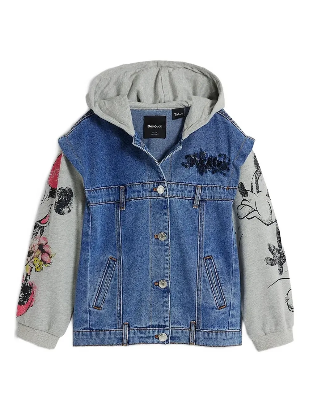 Desigual x Disney jack met capuchon en Mickey Mouse-print Blauw