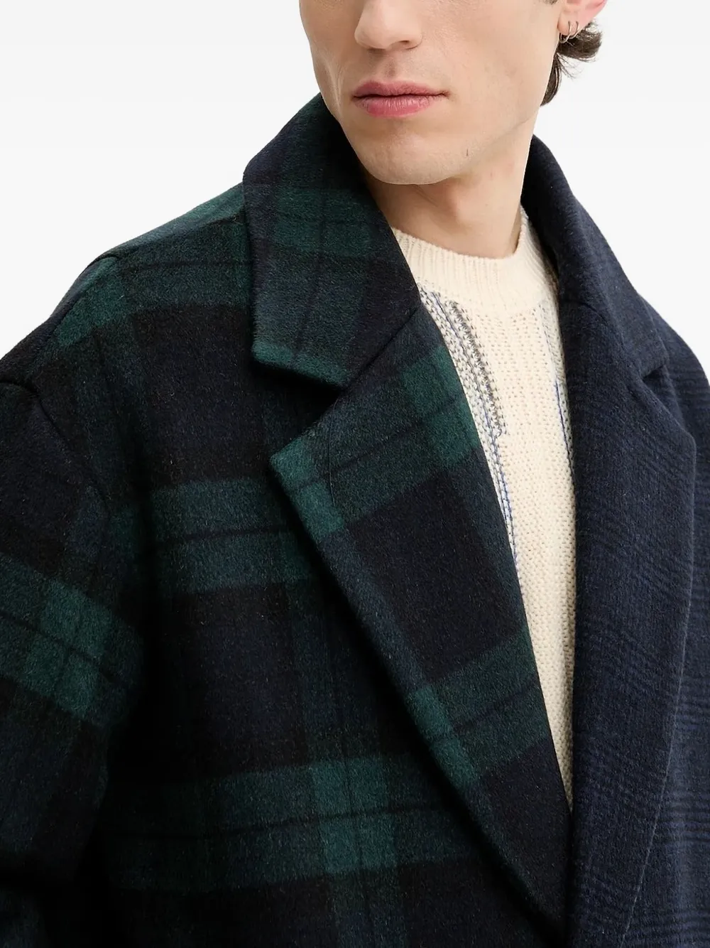Desigual Checked-pattern Coat In Multi
