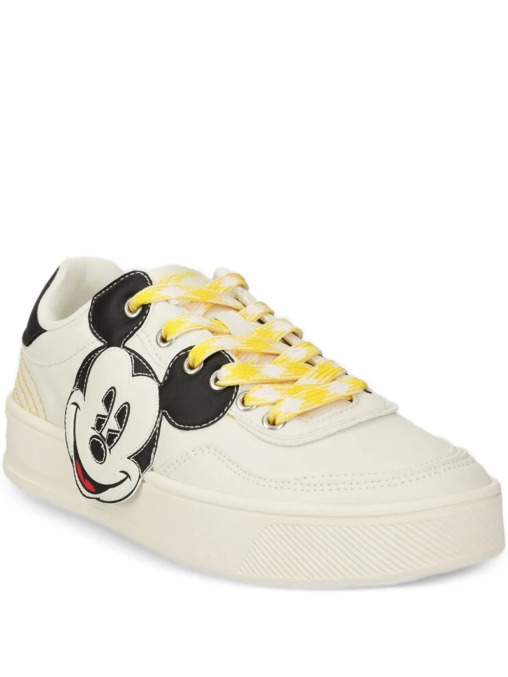 Desigual Mickey-Mouse sneakers met borduurwerk Beige