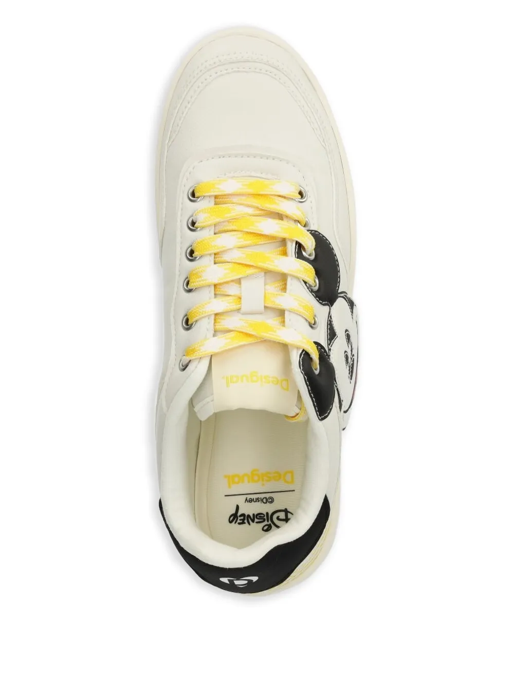 Desigual Mickey-Mouse sneakers met borduurwerk Beige