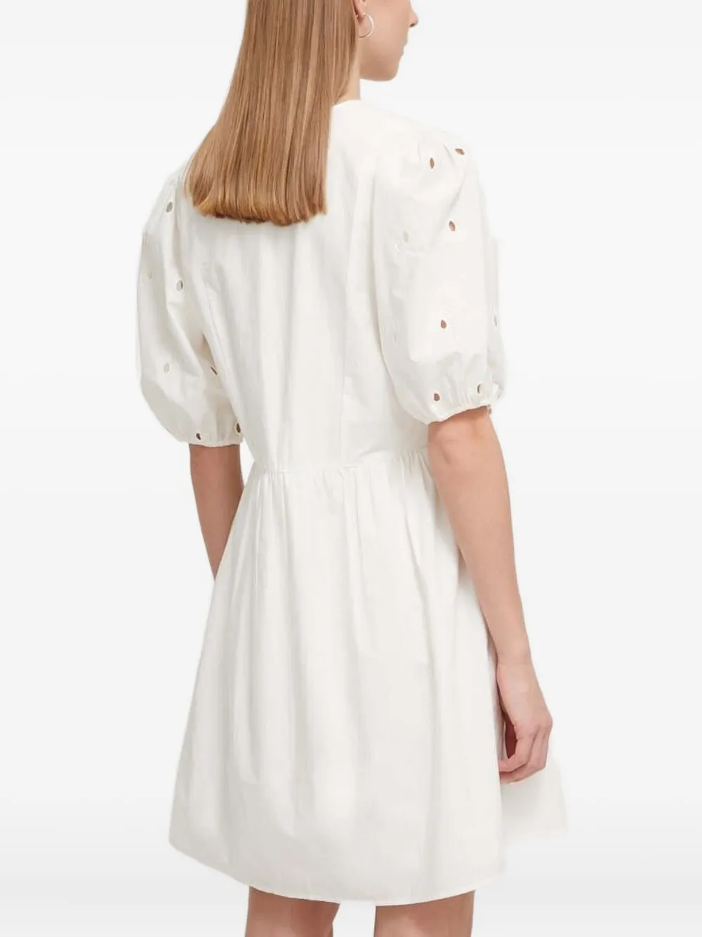 Desigual Mini-jurk met pofmouwen en ringlets - Wit
