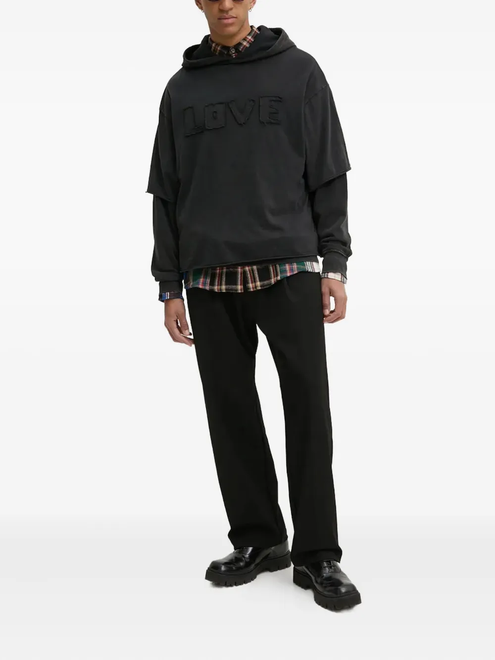 Desigual plaid-pattern shirt - Zwart