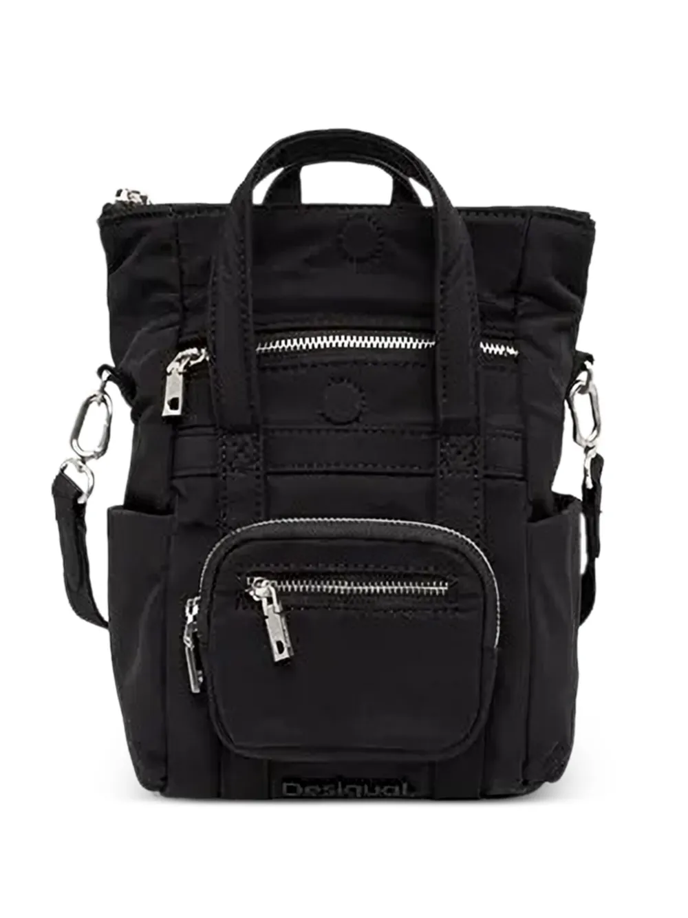 Desigual Zip-fastening Multi-pocket Backpack In Black