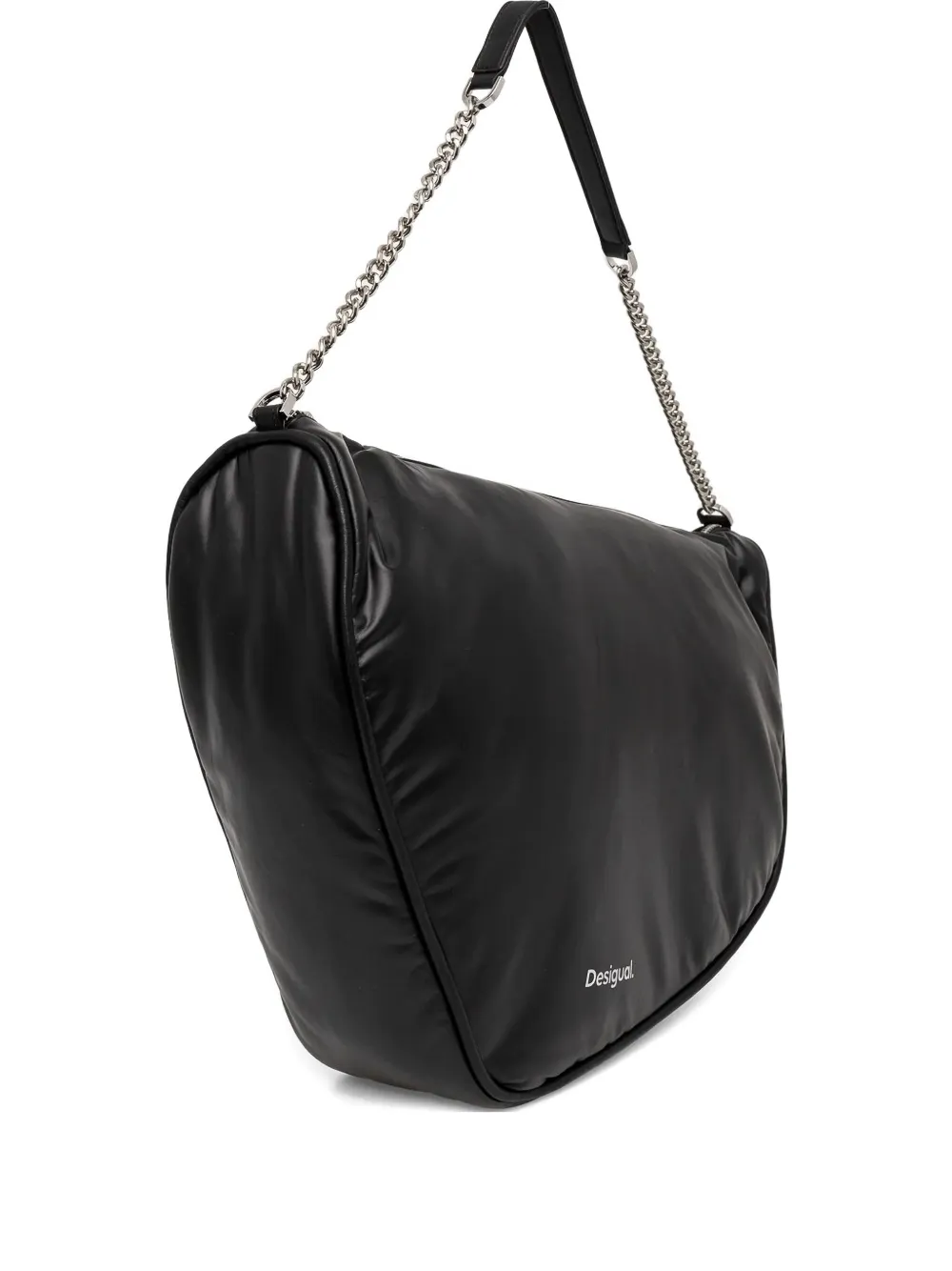 Desigual Zip-closure Chain-strap Shoulder Bag In Black