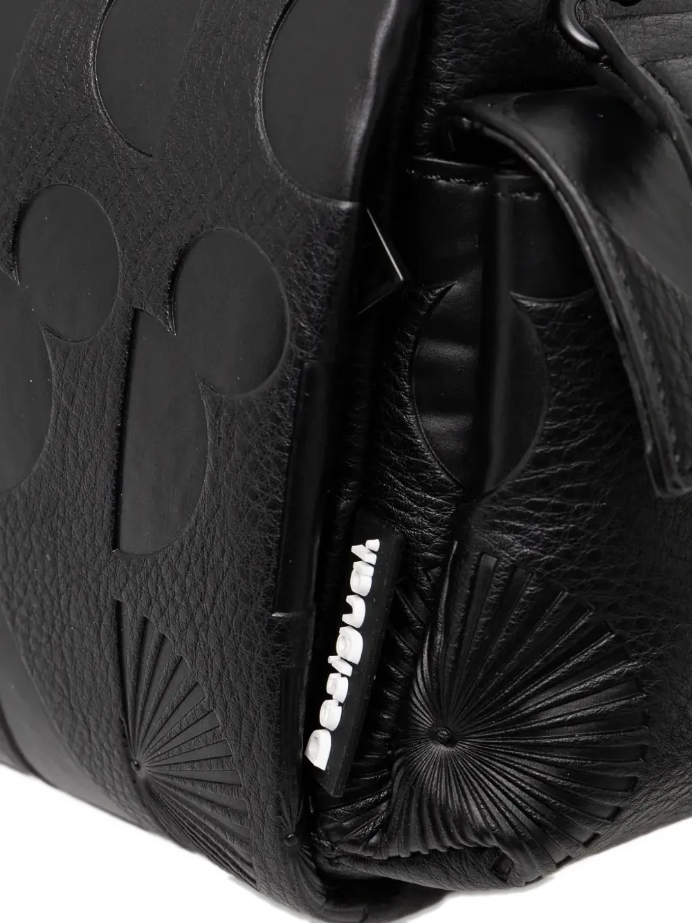 Desigual Debossed-print Shoulder Bag In Black