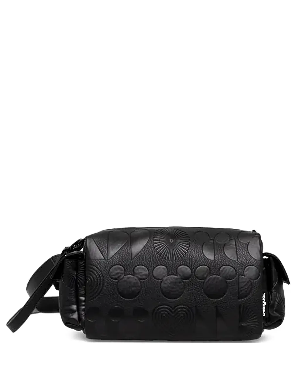 Desigual Debossed-print Shoulder Bag In Black