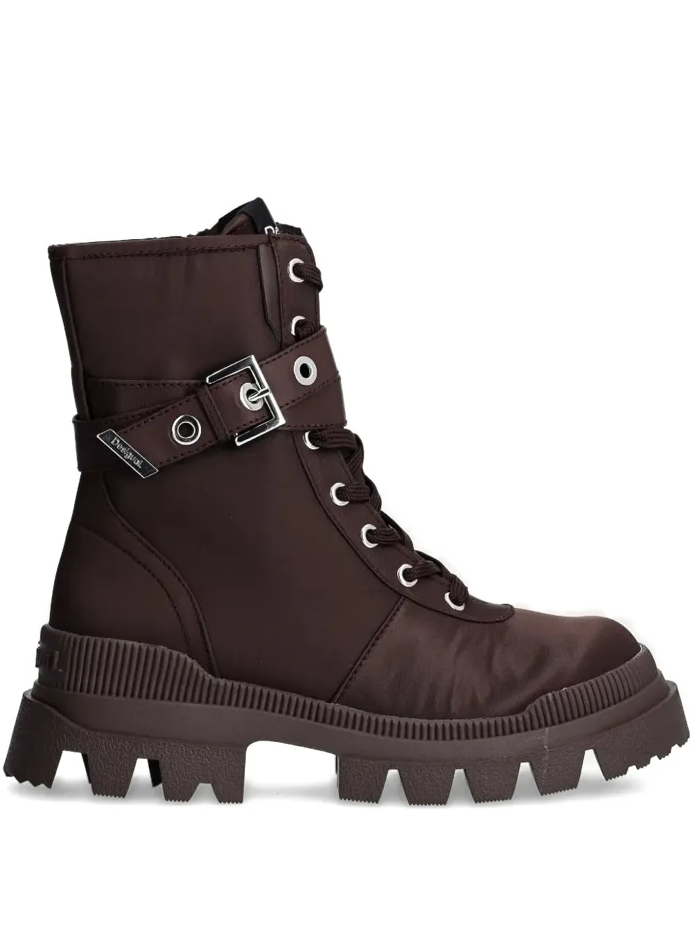 Desigual buckle-fastening lace-up boots Brown