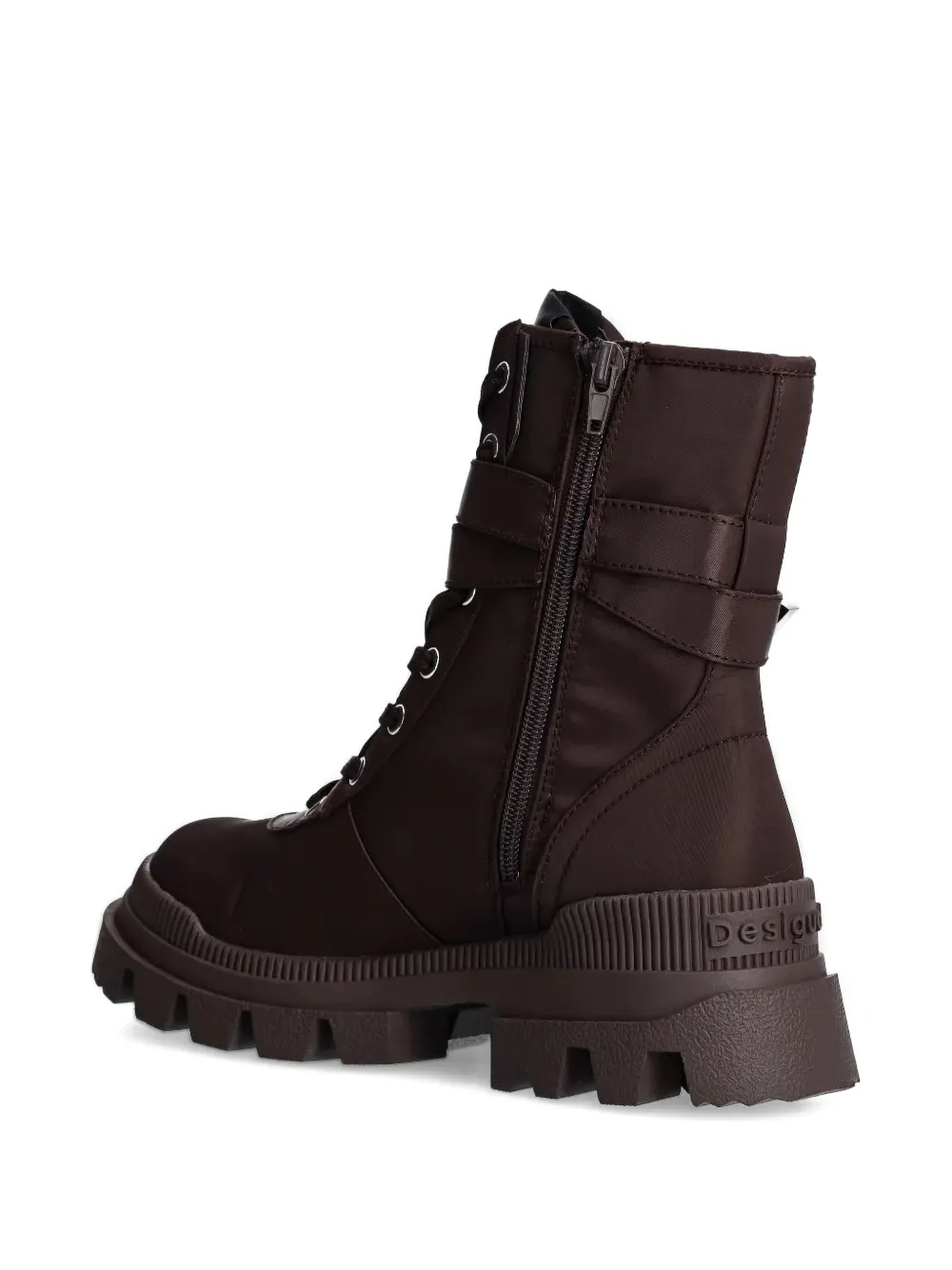 Desigual buckle-fastening lace-up boots Brown
